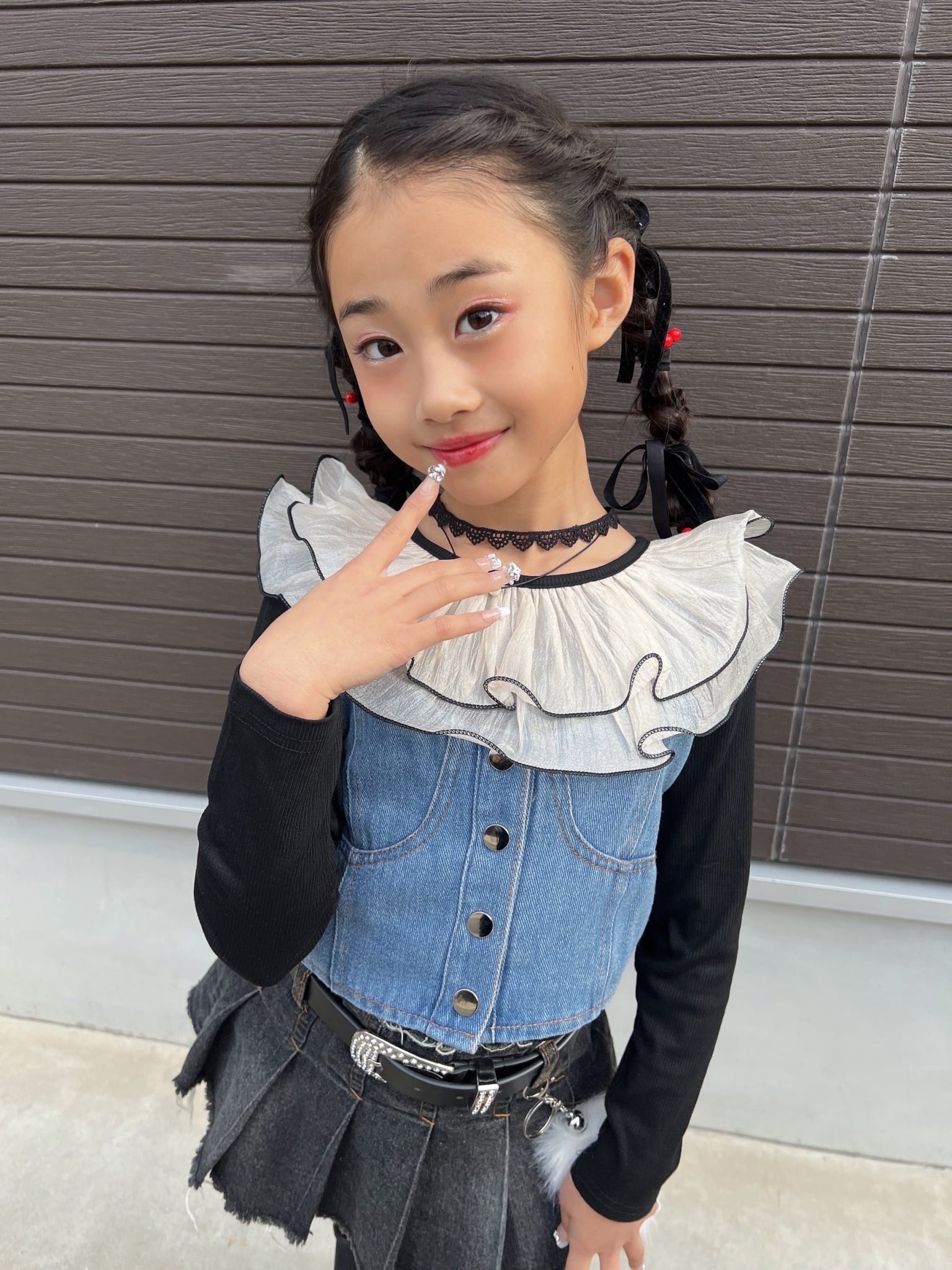 ❤︎お取り寄せ商品❤︎ [110-160] デニムビスチェ 25aw006 | Lalan kids