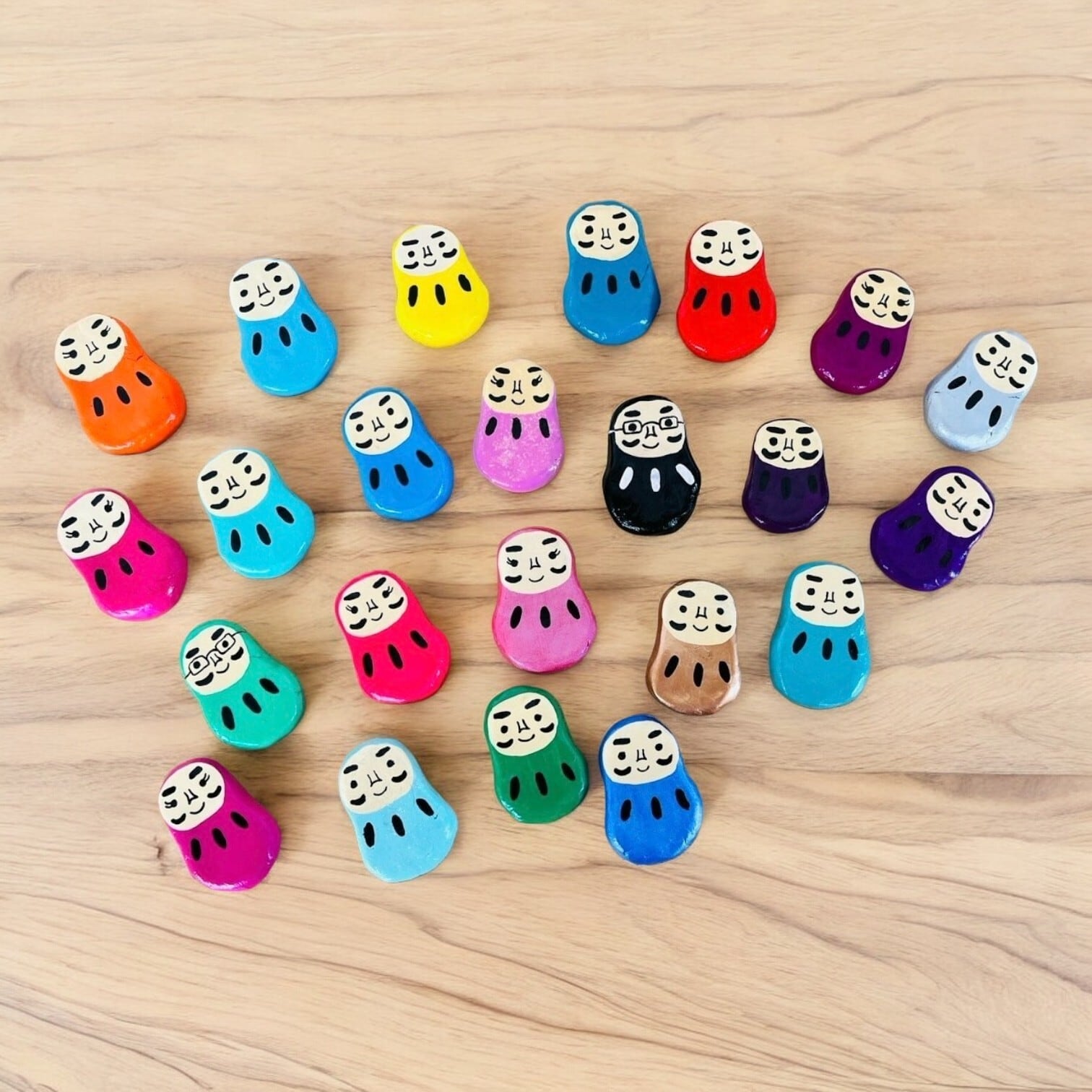 井上陽太 ハッピーカラーだるま マグネット（グリーン＆眼鏡