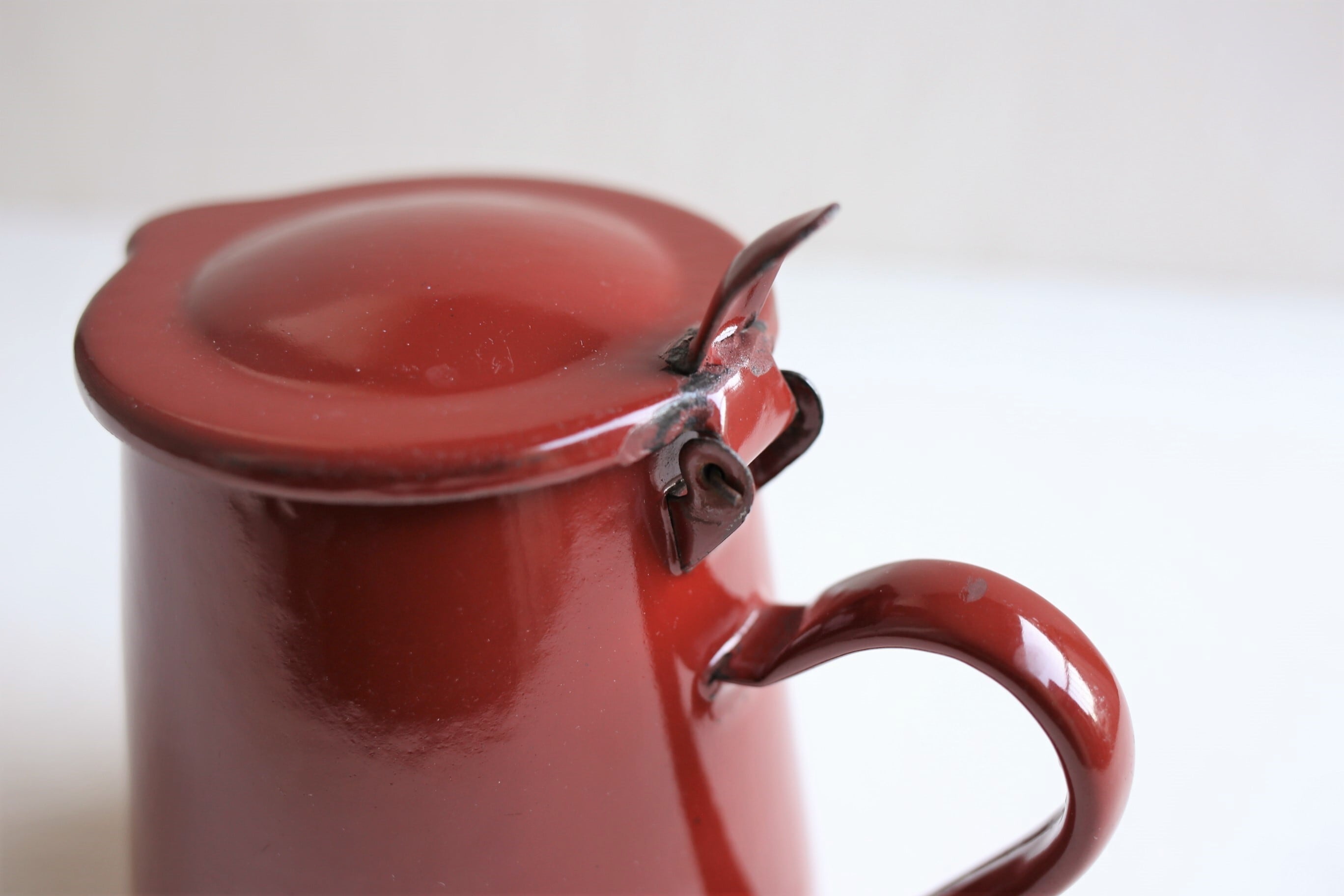 フランス アンティーク ヴィンテージ ホーロー ブラウン 蓋付き