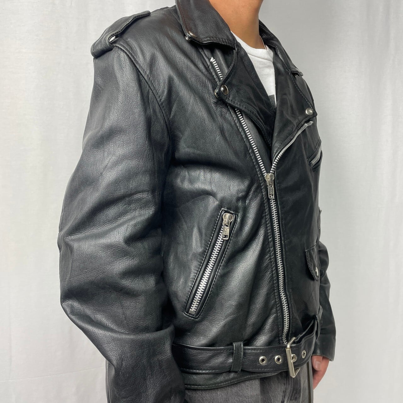 レザー  jacket 本革 90s vintage ライダース