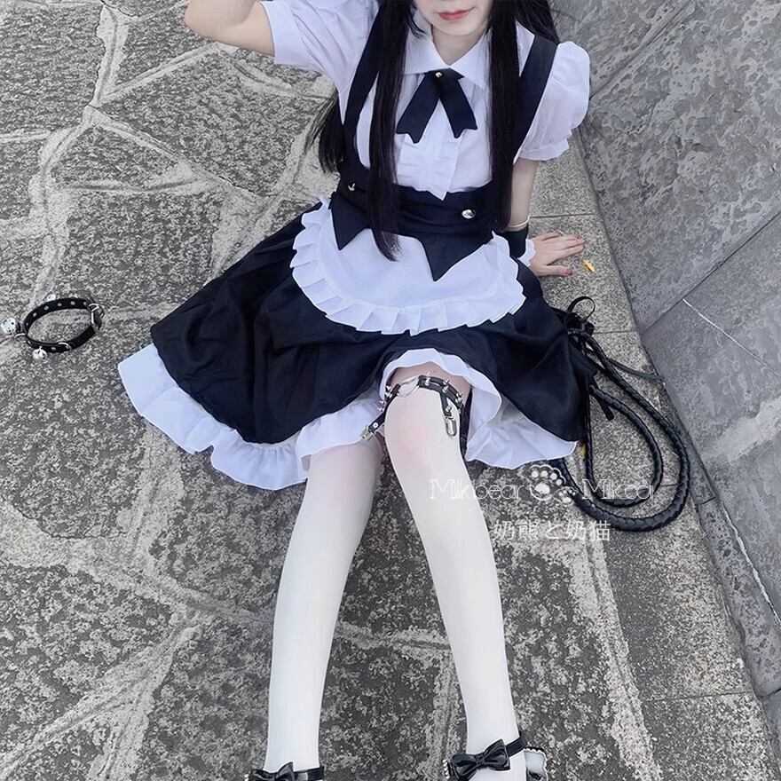 メイド服 ロリィタ 7点セット コスプレ ハロウィーン 文化祭 学園祭