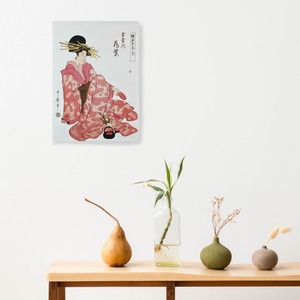 素敵なアートパネル　A4サイズ　玉屋内　花紫　喜多川歌麿
