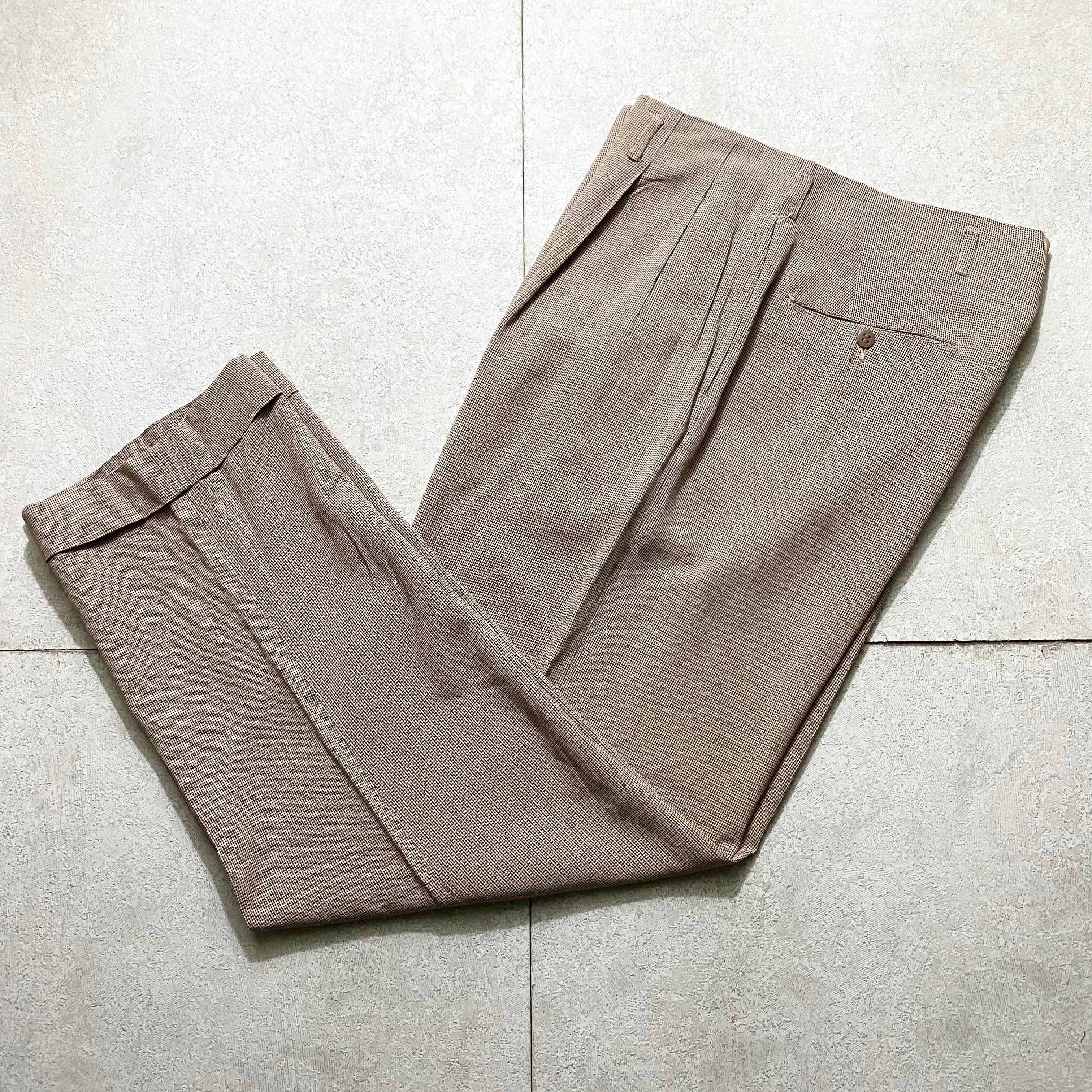 vintage 1950's houndstooth pattern gabardine slacks | NOIR ONLINE