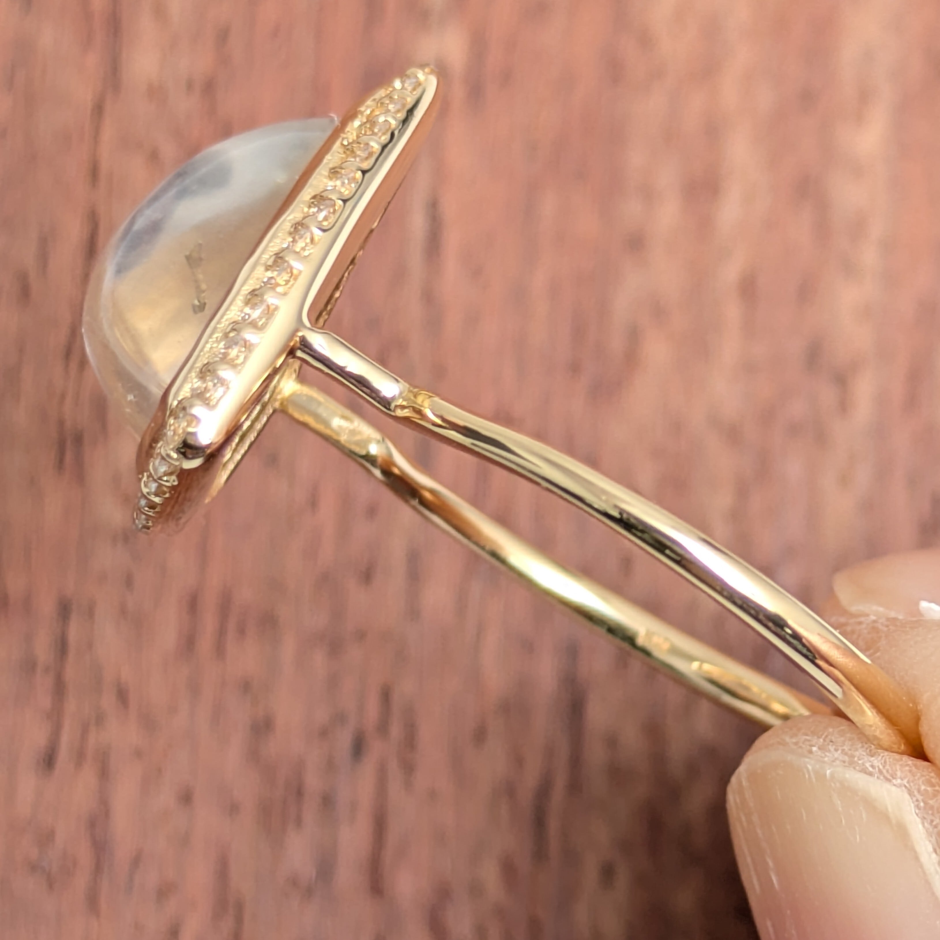 K18ムーンストーンリング 4.50ct、D 0.23ct【PRO209227】 | CollectJewel