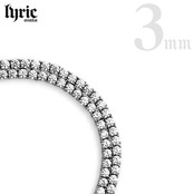3mm 45cm  luxury tennis necklace silver