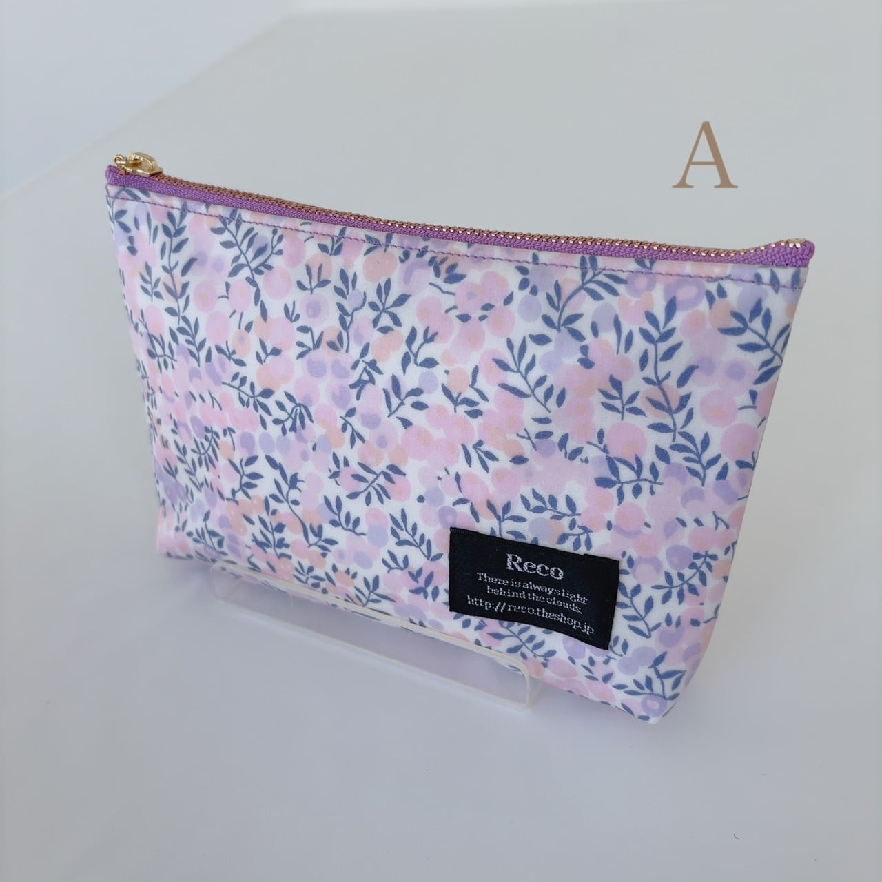 化粧ポーチM リバティ ラミネート | Reco liberty print