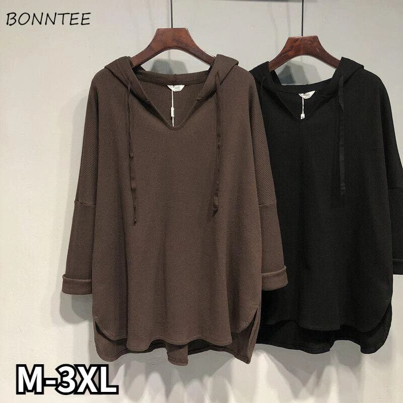 【新作】【送料無料】 フード付きパーカー女性 M-3XL ルーズカジュアルソリッドシックオールマッチ秋の新女性韓国スタイルファッションストリート文学原宿 0233534539121