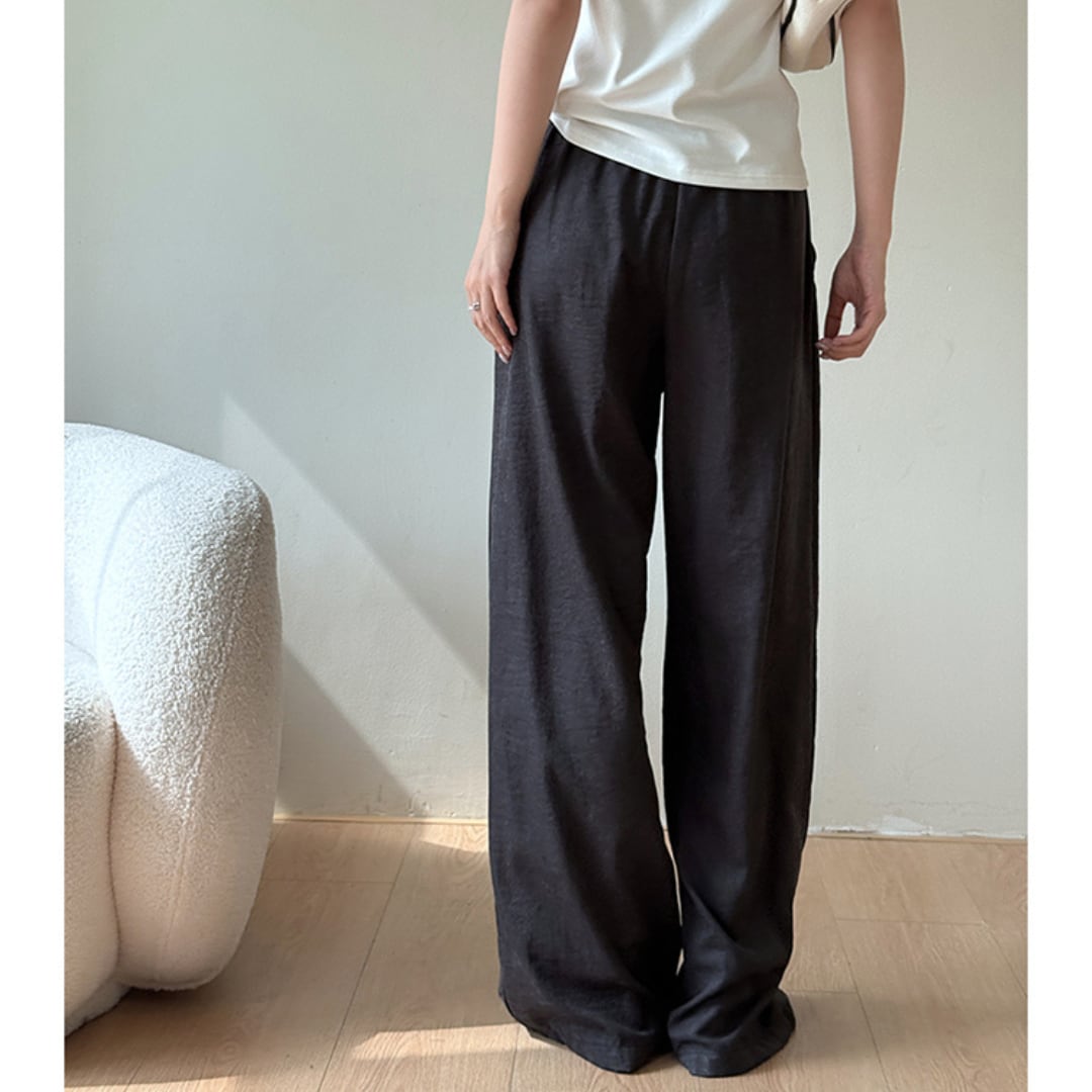 silk cruise version wide leg casual pants