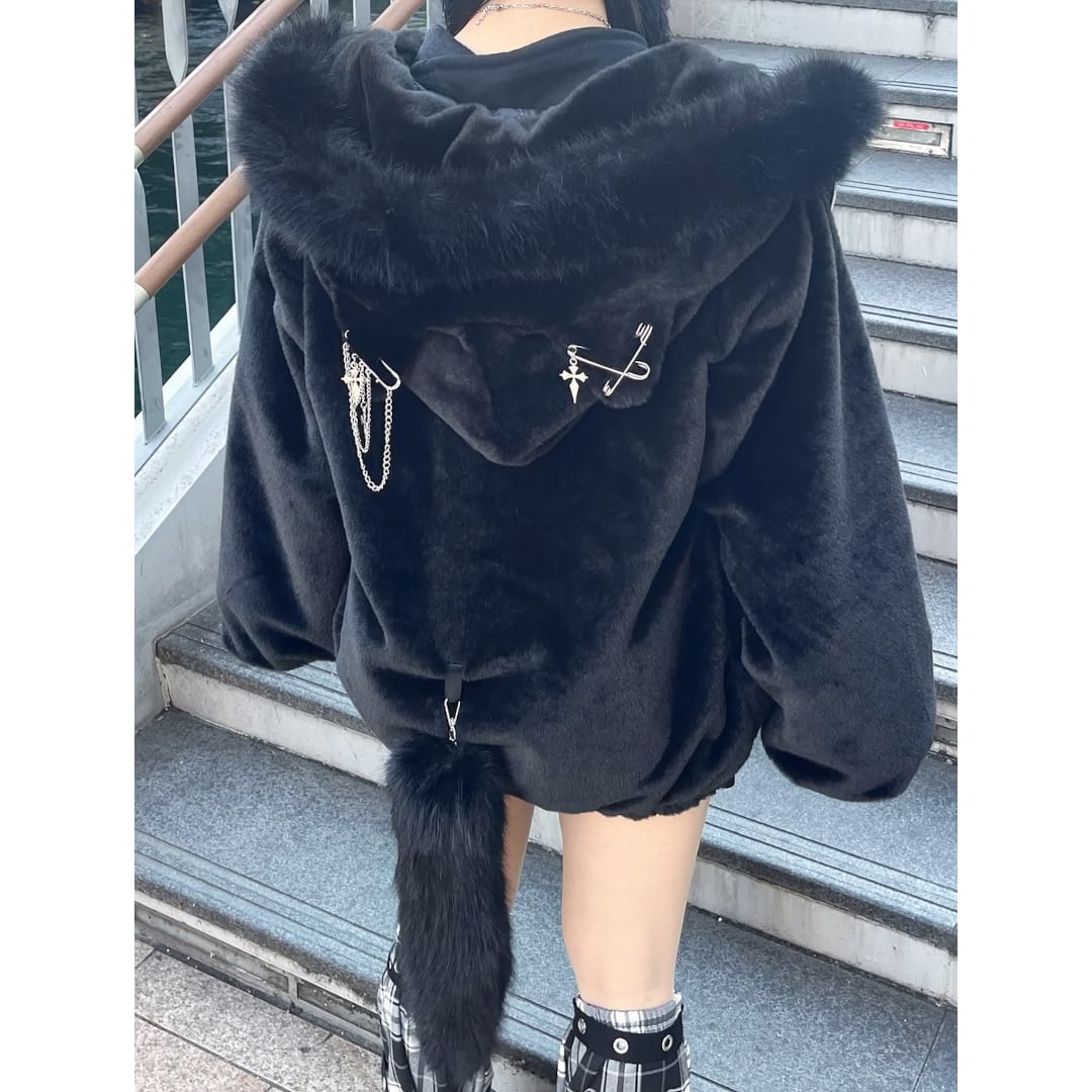 11/21新着】ふわもこ ネコ耳しっぽファーブルゾン | VOLCAN&APHRODITE