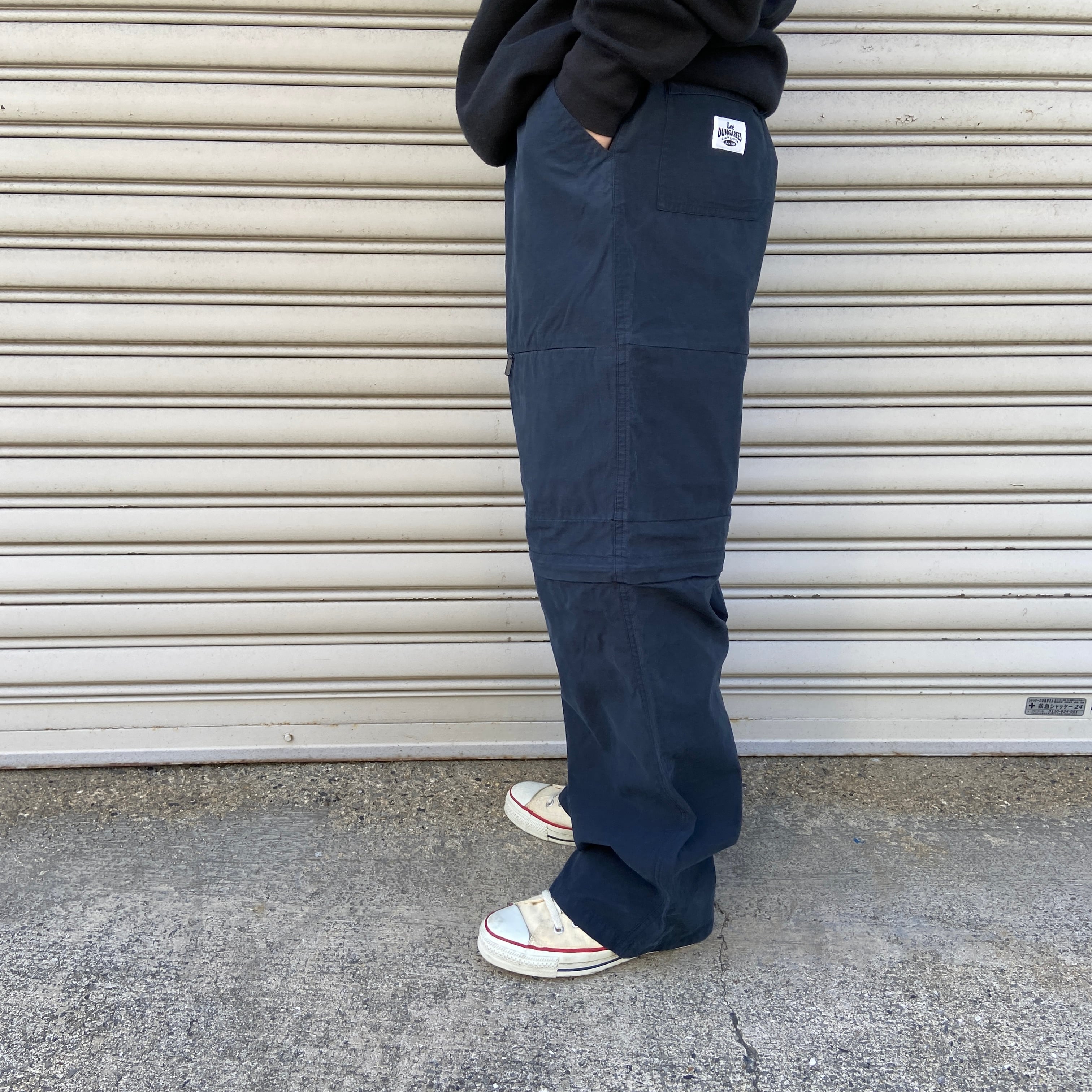 90s Lee ダンガリーズ コンバーチブルパンツ ナイロンパンツ 紺 W34