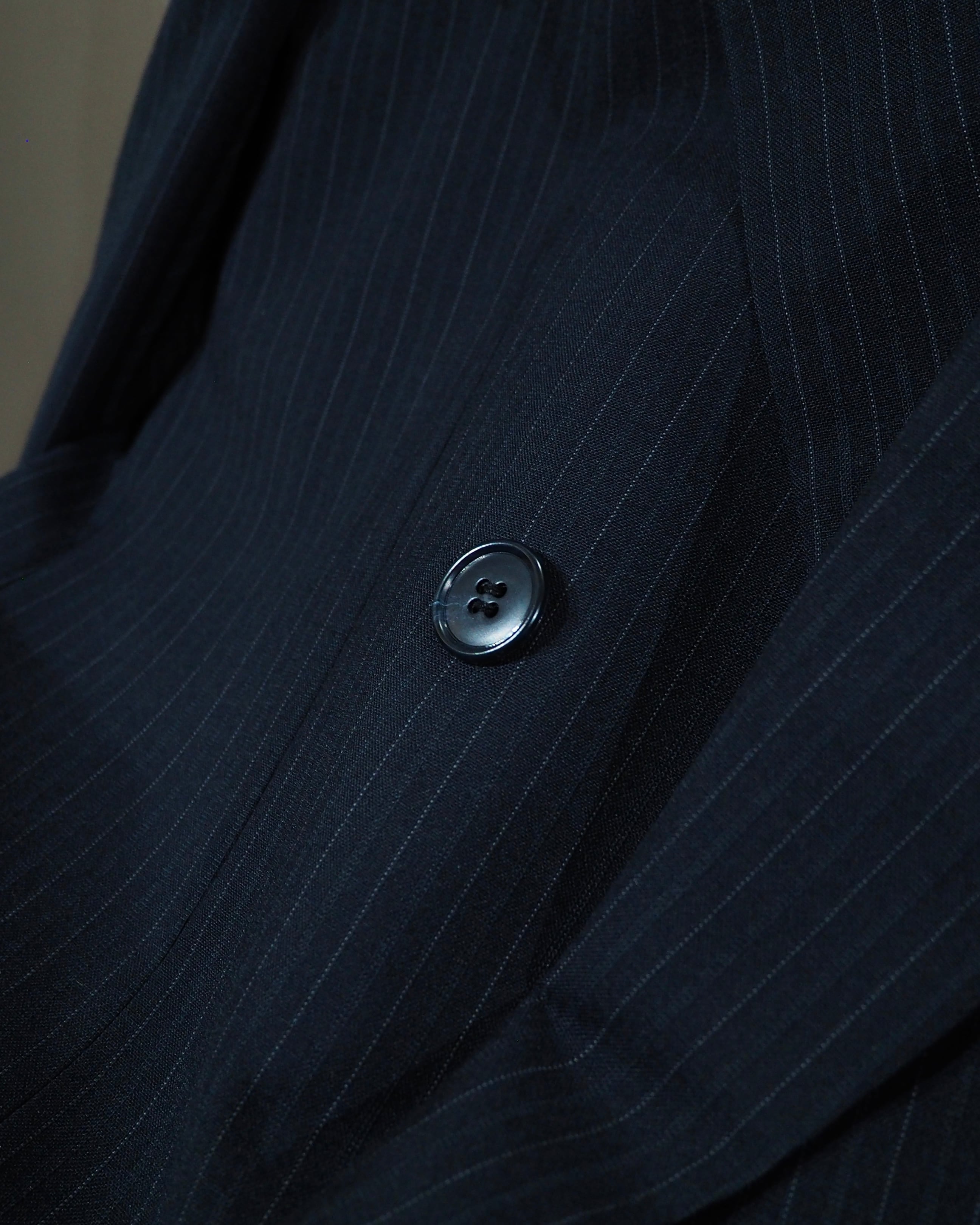 1990s Beautiful Pinstripe Embroidery Vintage Double Breasted Tailored Jacket