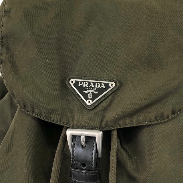 PRADA プラダ バックパック カーキ トライアングルロゴ ナイロン リュック vintage ヴィンテージ オールド 7t7njy