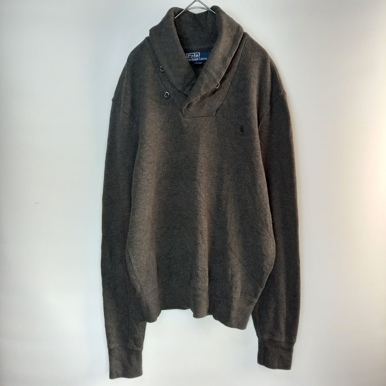 ポロバイラルフローレン　ショールカラー　スウェットトレーナー　グレー　S
