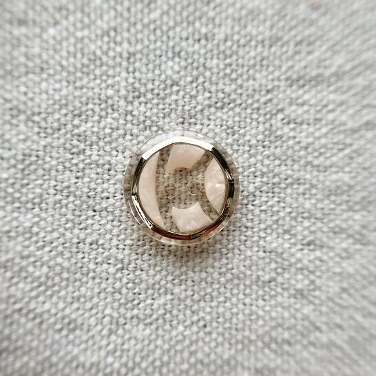 シルバーフレーム×マーブルパステルピンク 2穴 13㎜