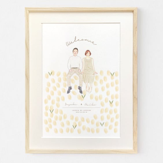 似顔絵風 お花畑のウェディングツリー | Oiwai Factory