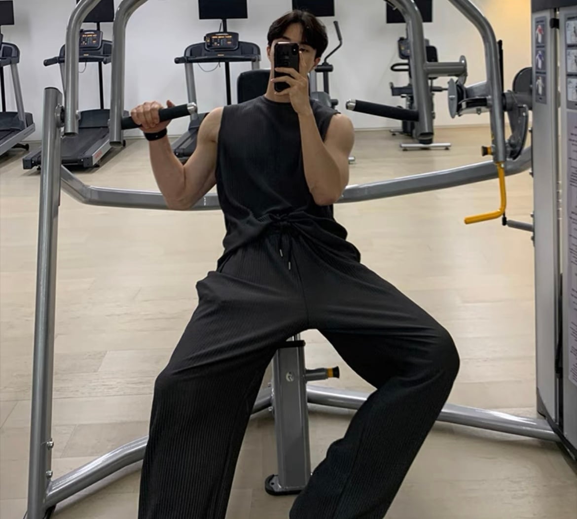 コリアンフィットネスウェアトップス【DTBT07】 | 韓国メンズ