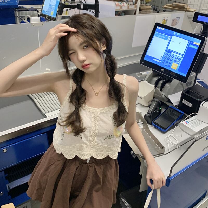 サマートップス ノースリーブ 大人ガーリー スウィート キュート カジュアル 夏物 試着室82809500480