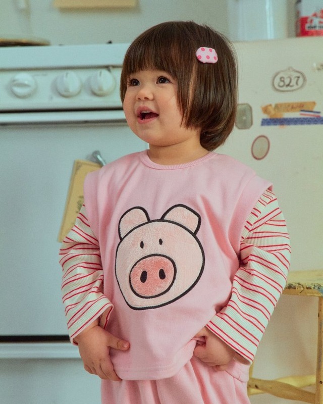 【取寄】oottbebe｜lucky friends vest｜ラッキーフレンズベスト｜XS-XL｜kids｜26 spring