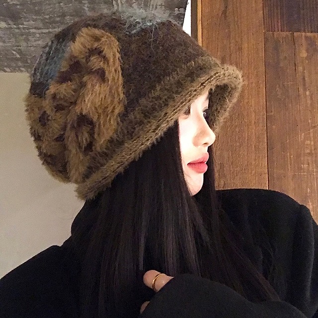 ☠おしゃれとぬくもり、両方いる！【BKXFシリーズ】★帽子★ 豹柄 4color 小顔見えハット ハット 暖かい