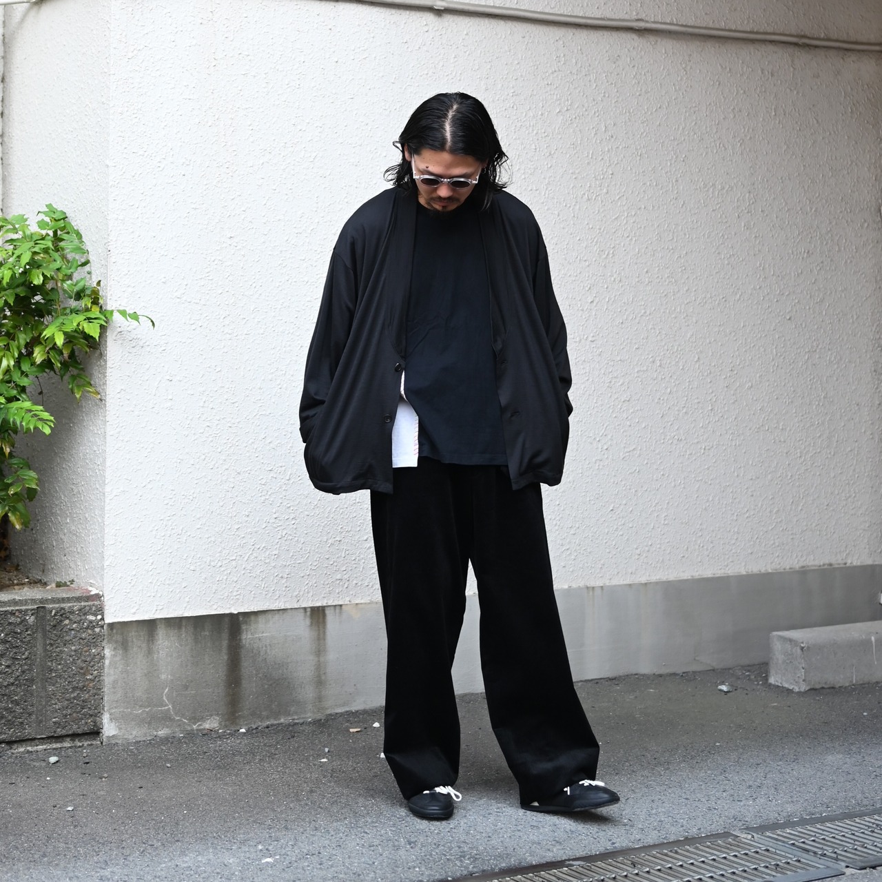 Nonnotte(ノノット) Minimum Smoking Jacket、kuon(クオン)GANKO別注Sashiko Docking Teeコーディネート