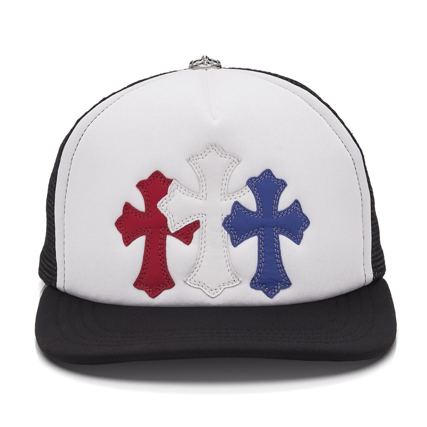 Chrome Hearts Tricolor Triple Cross Patch Trucker Hat