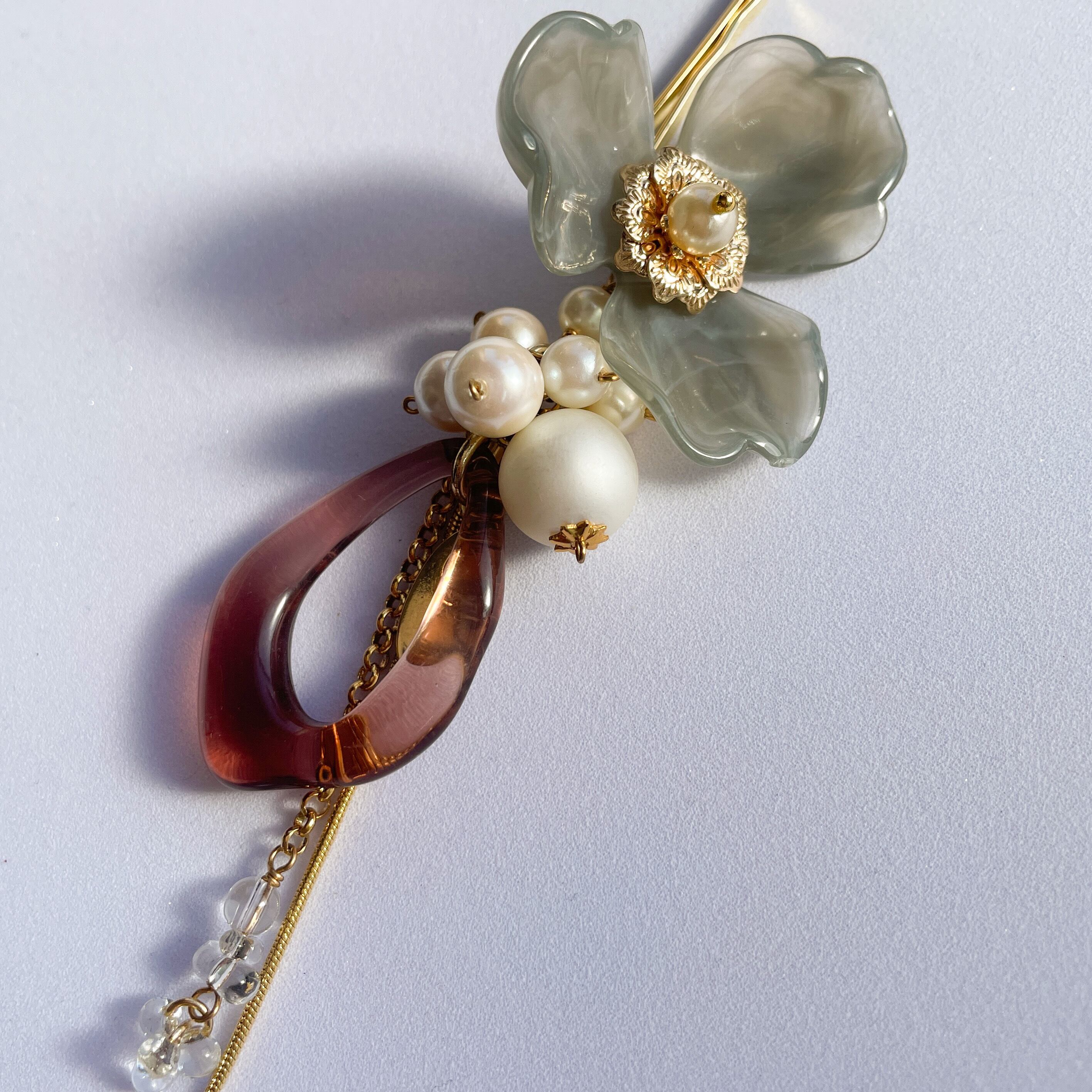 髪につけるイヤリングjhp0018/痛くない 落としにくい ブライダル