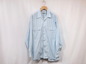 在庫有りMarvine Pontiak shirt makers”Open Collar Shirt 刷毛目 Stripe”