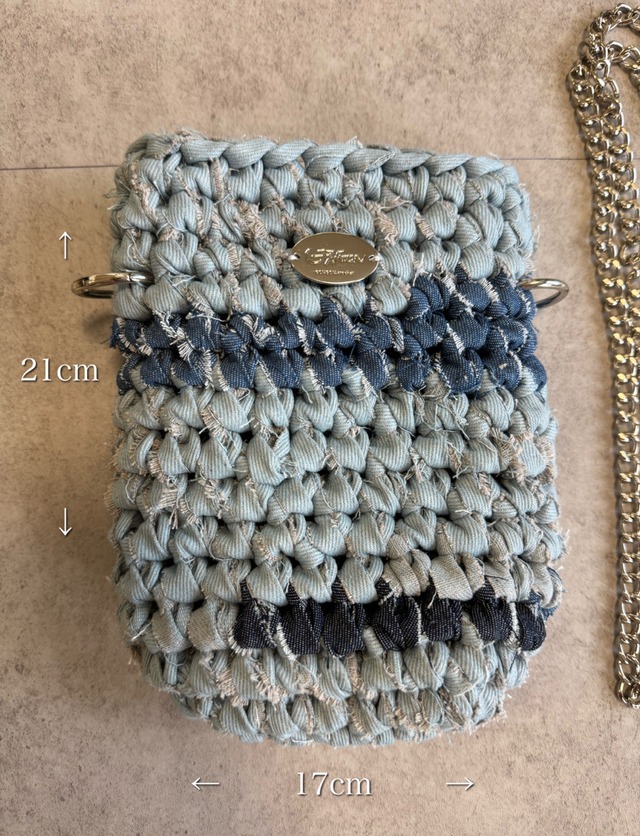 《1点もの》denim  phone holder / mix color