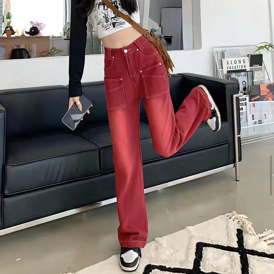 テム様　プリンジニレット服 ワインレッドストレートデニム FN143 | FFF CLUB