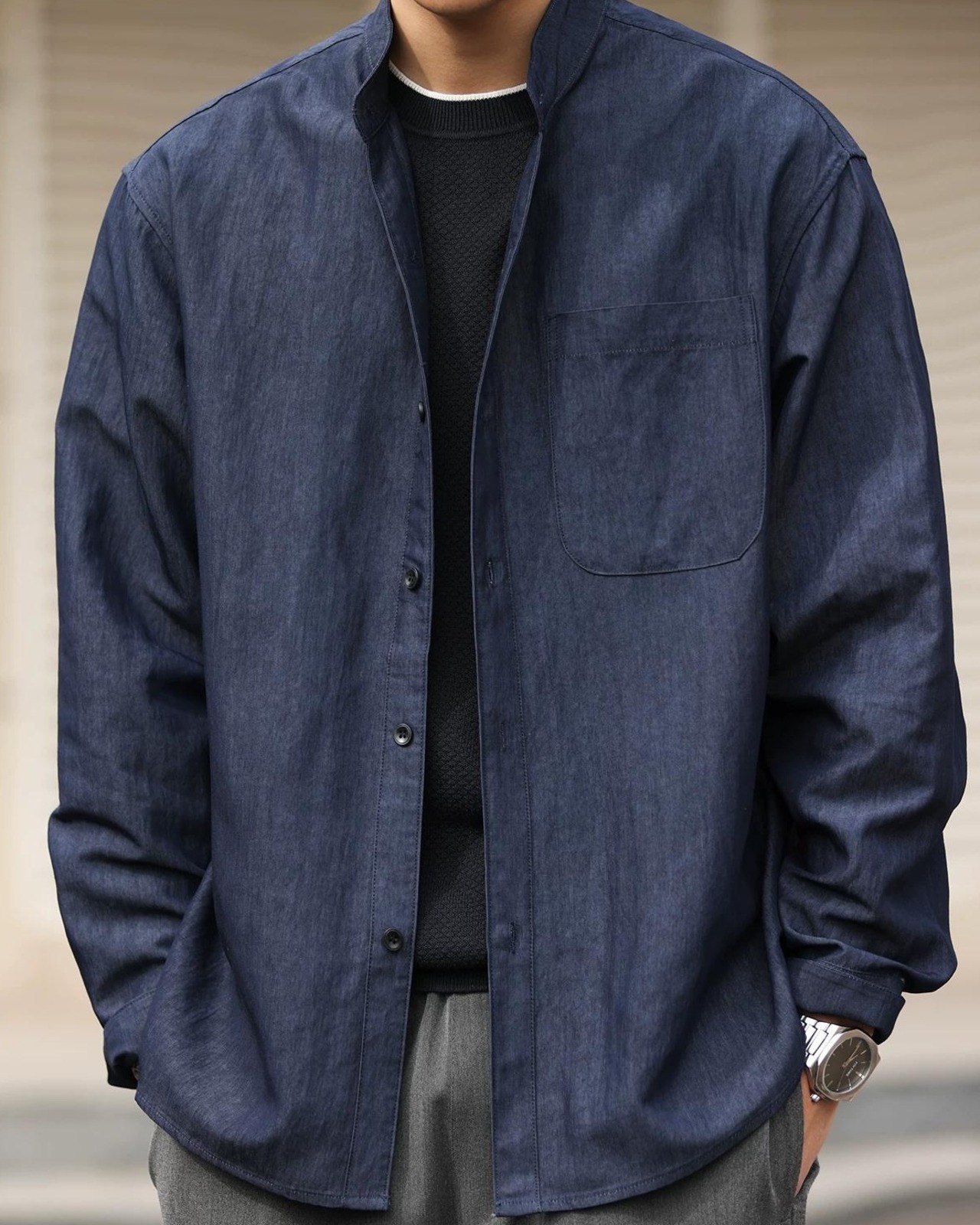 Casual Stand-Up Collar Shirt  K0362