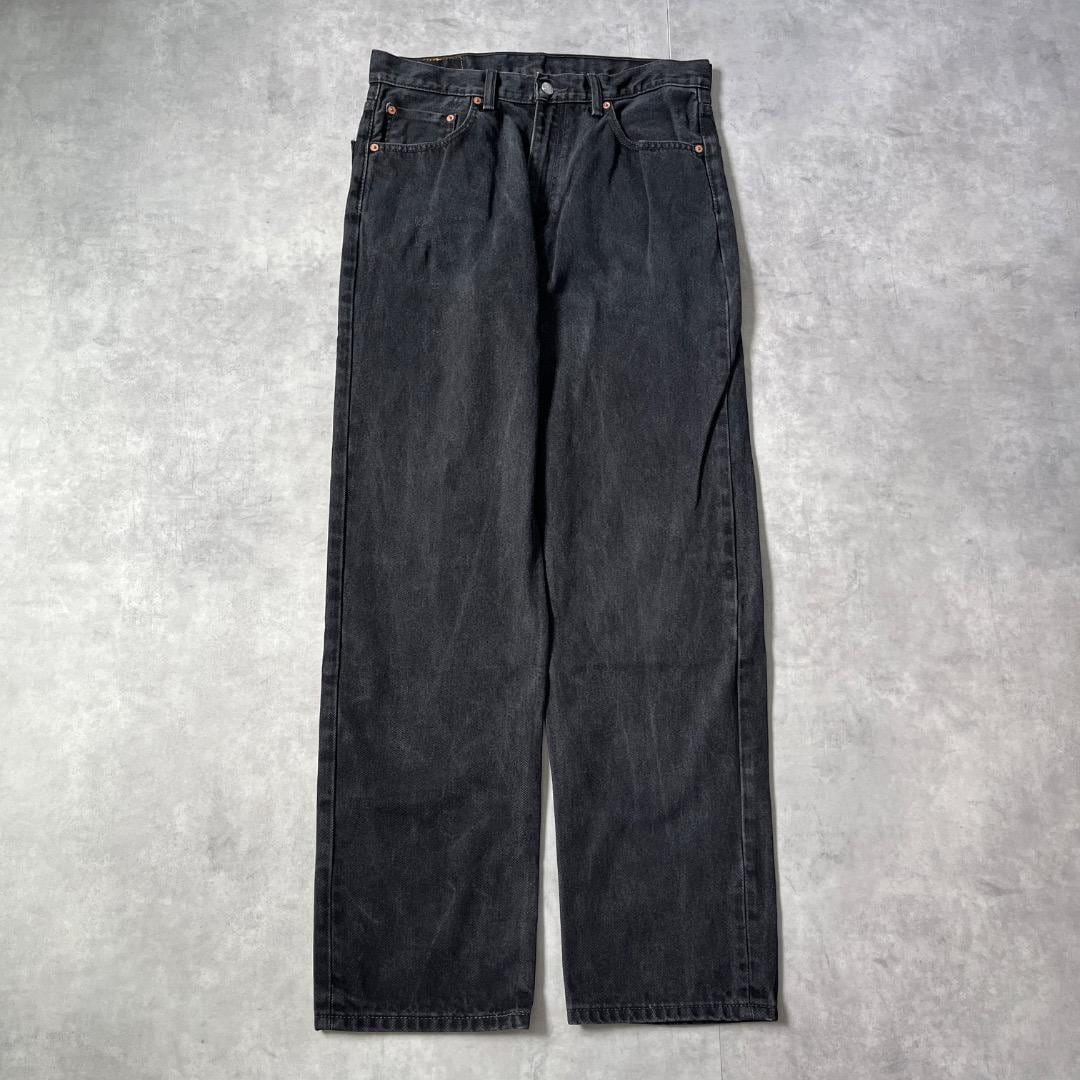 リーバイス550 Levis W34 ブラックデニムボトム 黒 古着 16917