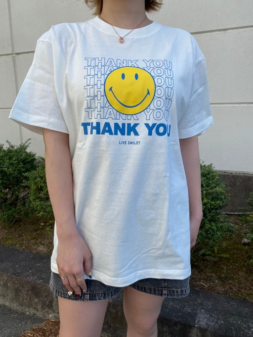 SMILEY FACE (スマイリーフェイス) THANK YOU プリント Tシャツ オフホワイト SMT-002