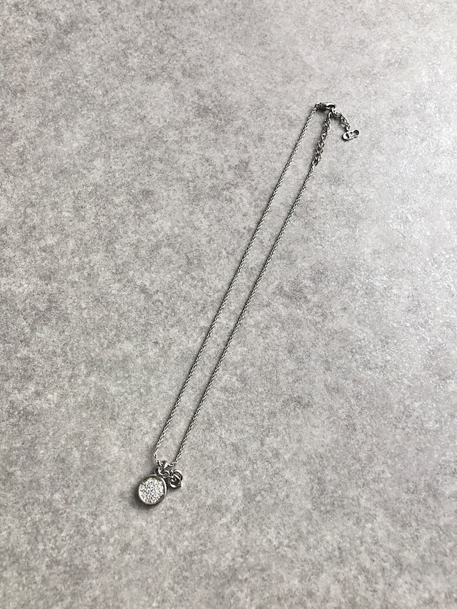 Christian Dior クリスチャン ディオール ネックレス シルバー CDロゴ ラウンドストーン vintage ヴィンテージ オールド f585fn