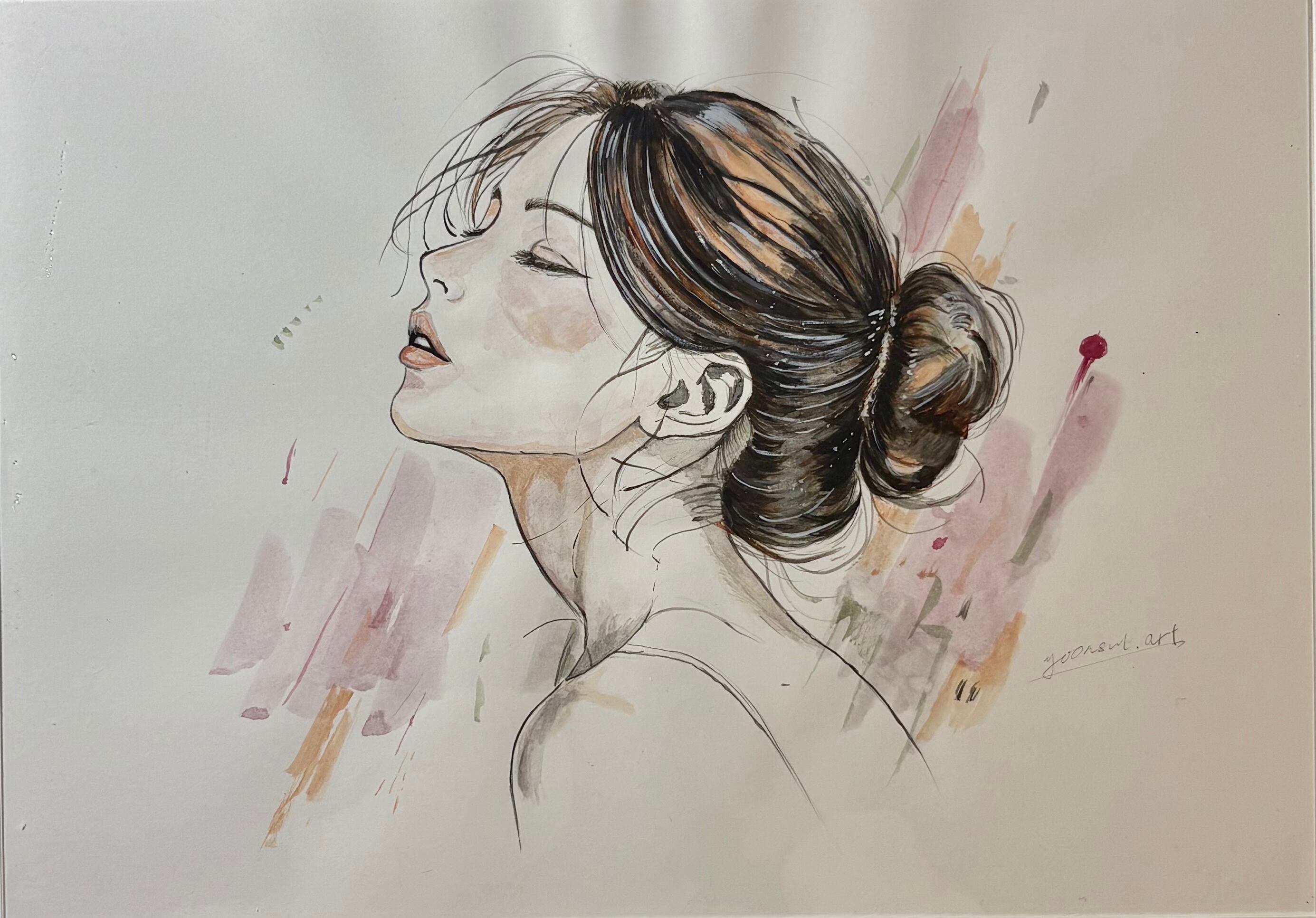 Y-8 個展展示作品/24】人物画 女性画 油彩画 油絵 原画 絵画 現代