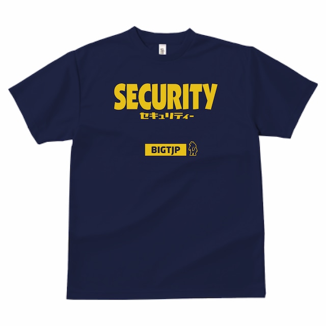 新作！SECURITY セキュリティー ドライＴシャツ　ネイビー×イエロー