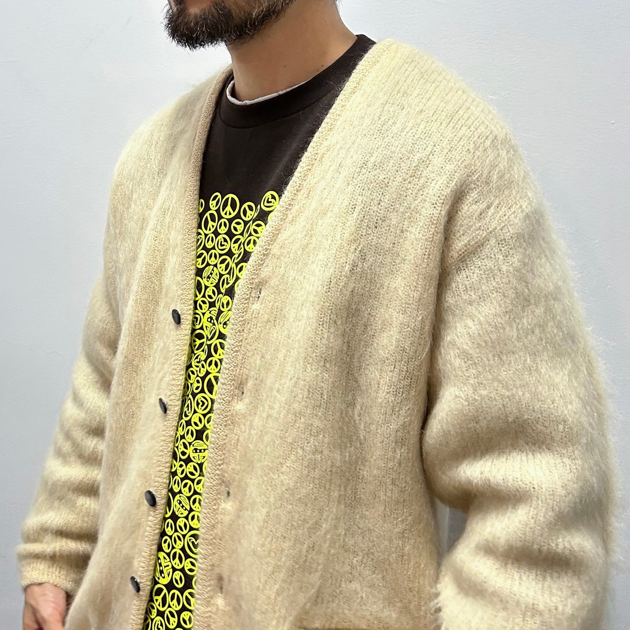A.R.P.®︎ Shaggy Man™︎ Mohair Cardigan W/Pocket - Dark Natural