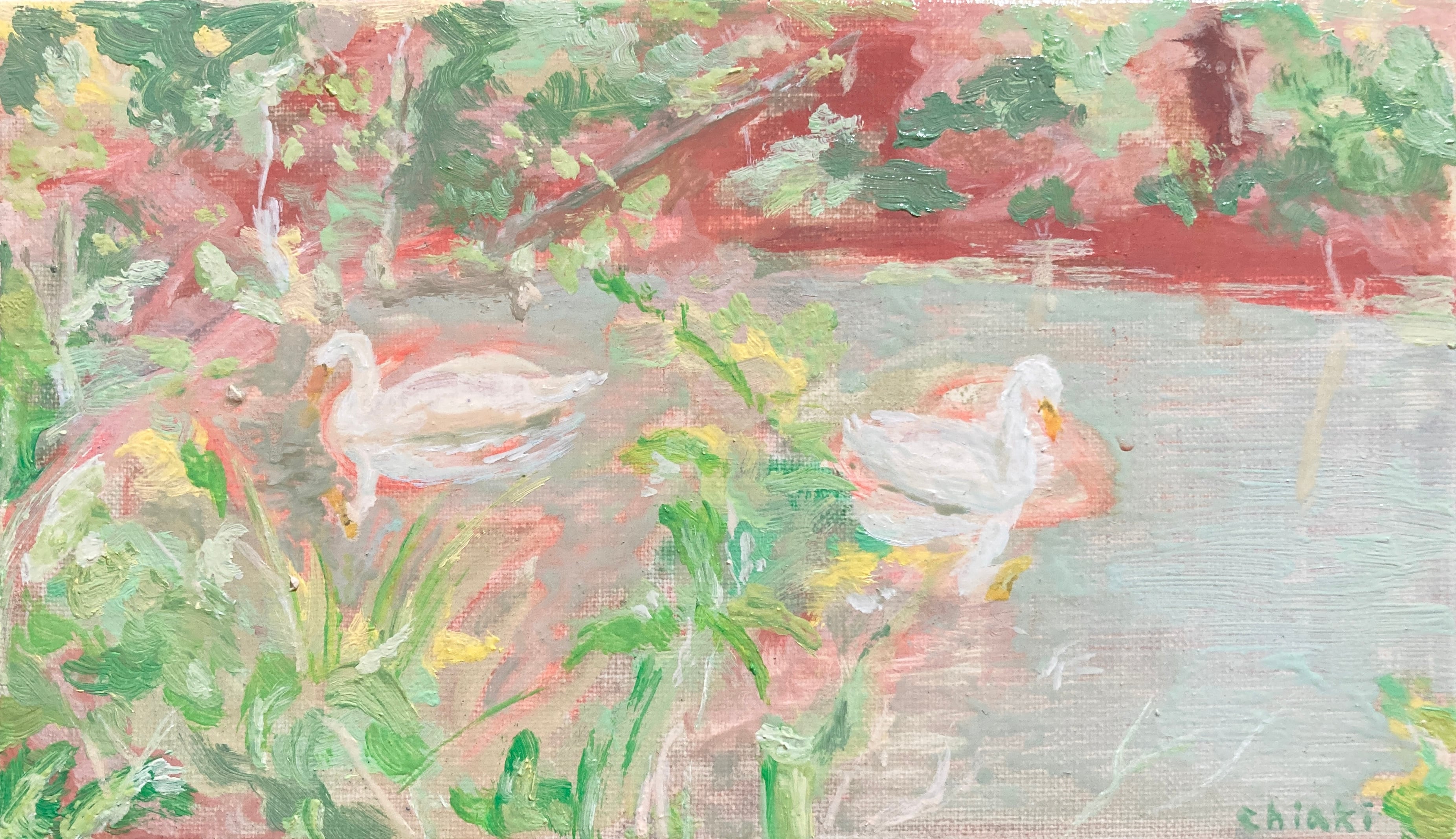 32×41㎝「朝の公園」F6・原画・油彩 32×41㎝「朝の公園」F6・原画・油彩