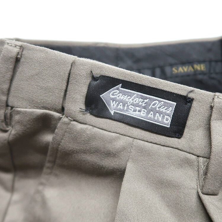 古着 SAVANE スラックスパンツ ツータック ブラウン系 表記：W34L29