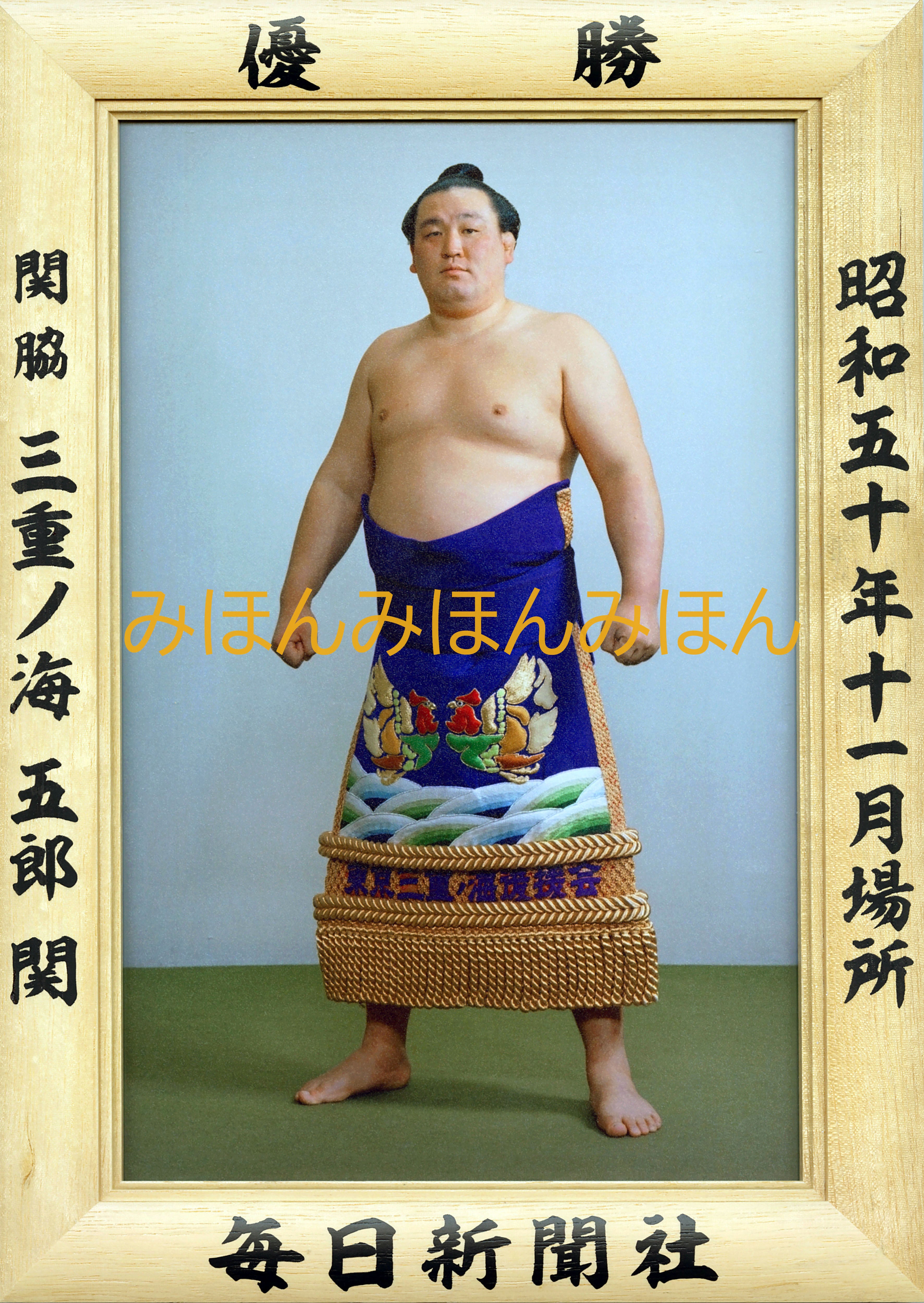 優勝額　昭和54年11月場所　横綱三重ノ海　大相撲