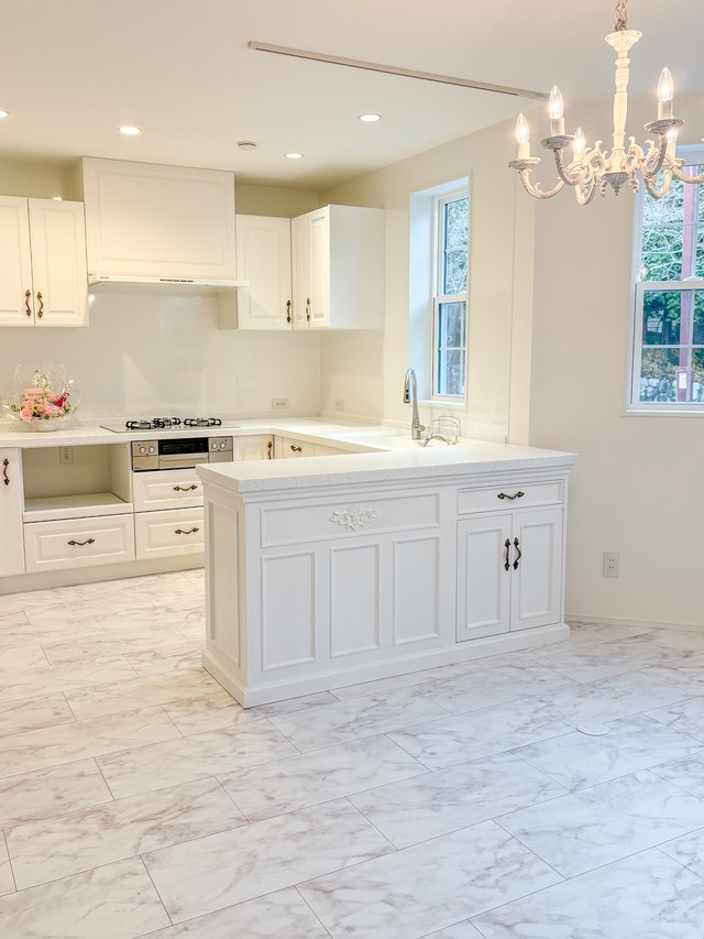 輸入受託向けキッチンカウンター170　（ホワイト・アイランドカウンター）W1600　オーダーメイド家具