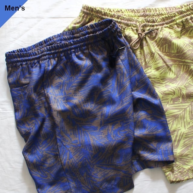 weac. リーフ柄イージーショーツ RELAX HALF PANTS