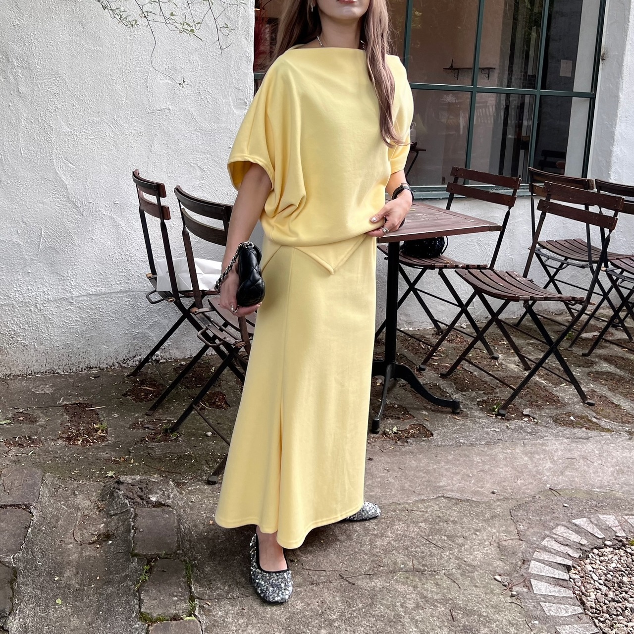 unbalance hem design SETUP／yellow