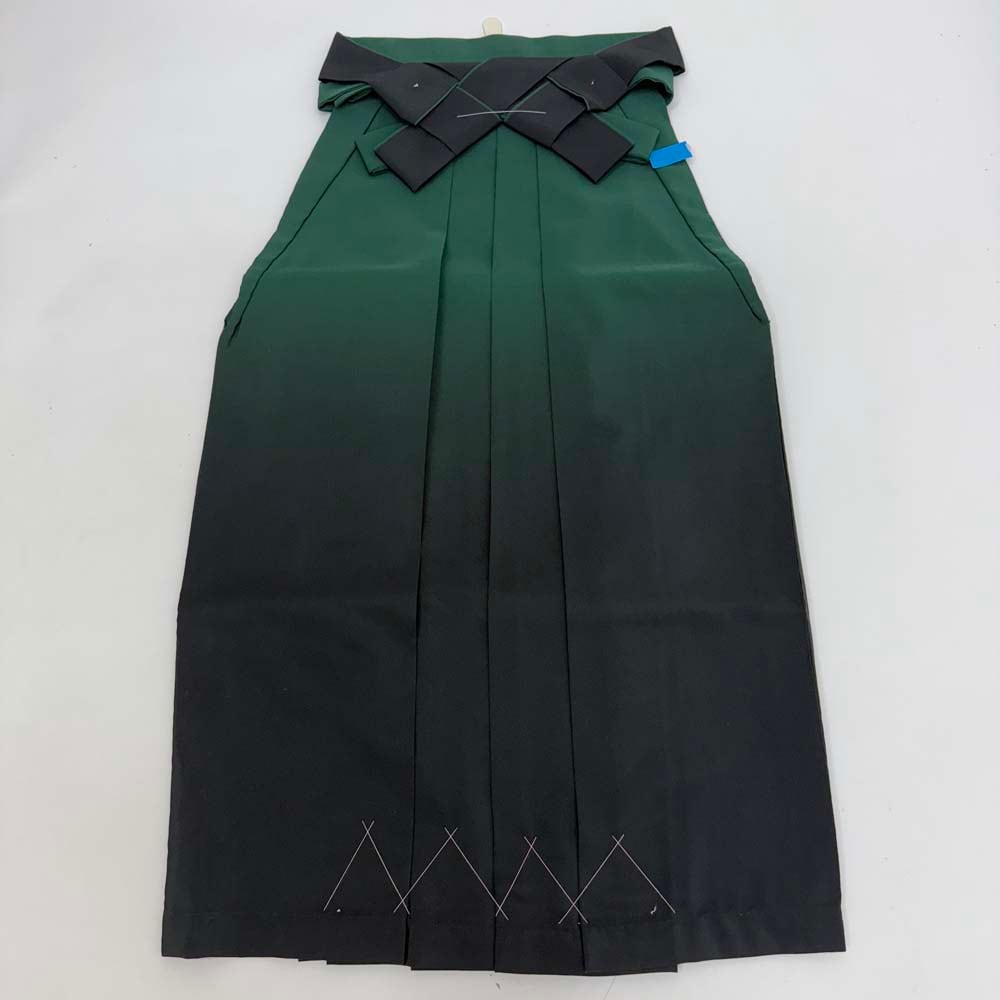 袴 S size 紐下丈87cm 行灯袴 卒業袴 女性用袴 ぼかし 刺繍 緑 中古