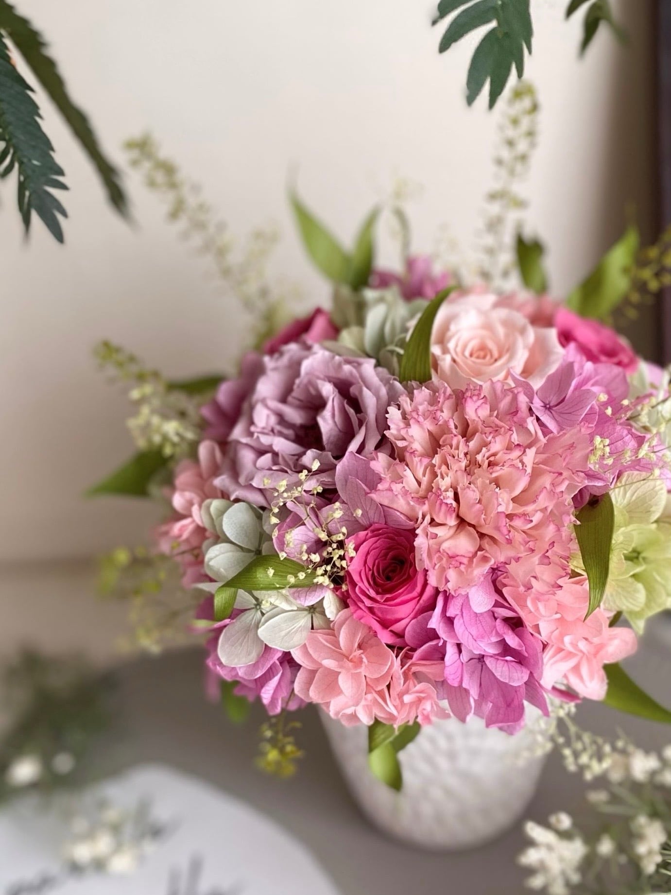 Mother's day〗Bonne chance! 水色カーネーションの幸運を祈る