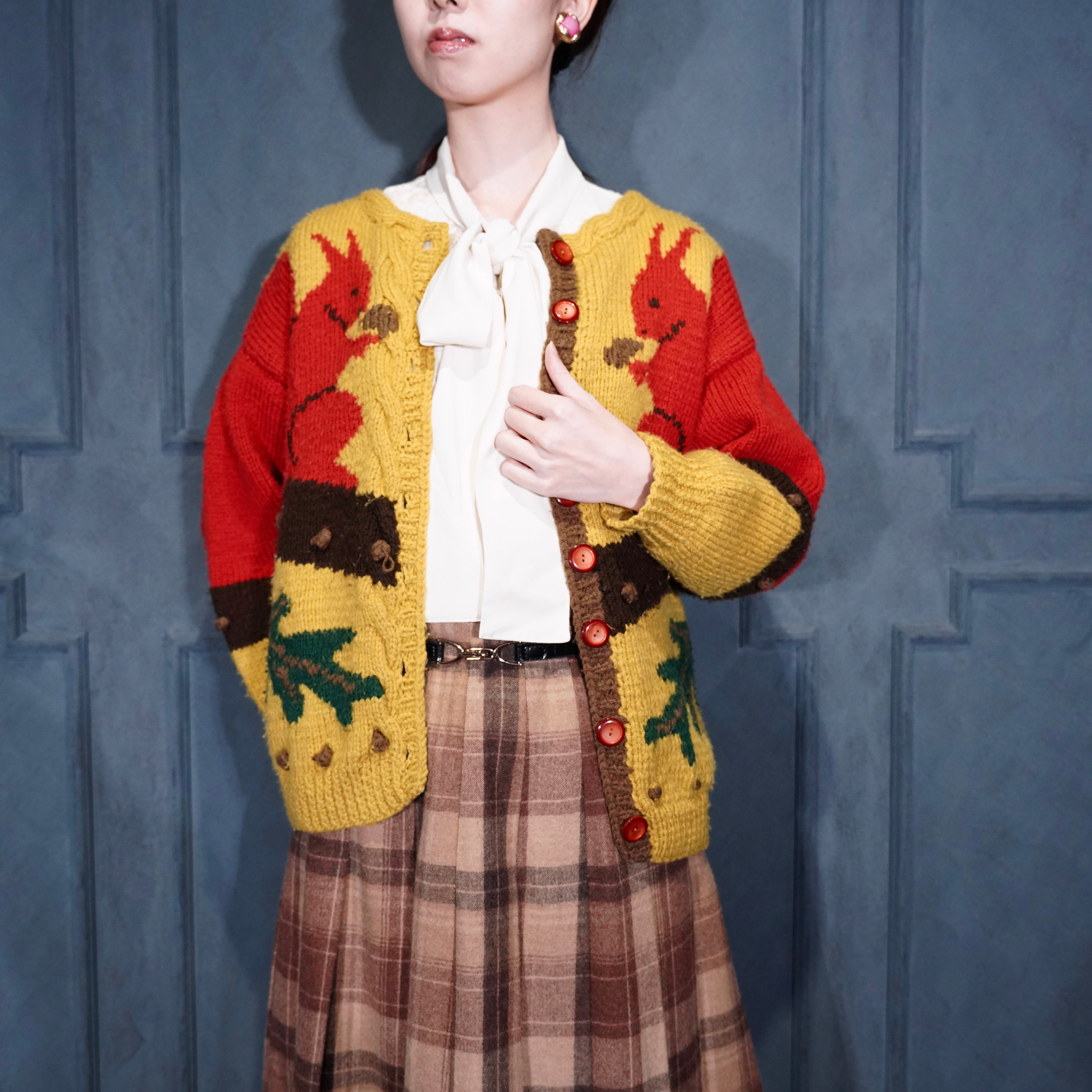 貴重！70's〜アメリカアンティーク　ニットラグ　USAヴィンテージレトロ雑貨 貴重！70´s〜アメリカアンティーク ニットラグ USAヴィンテージ雑貨蚤の市