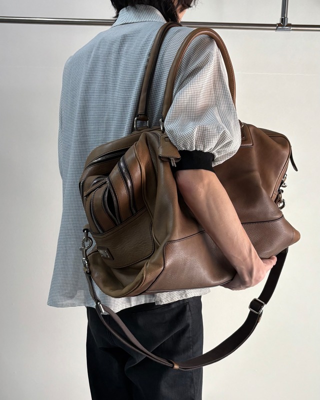 【DOLCE&GABBANA】multi zip leather boston bag