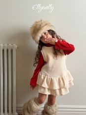 エリーモリー / ELLY MOLLY / スノーフリルワンピース / 韓国子供服 / キッズ / 26winter〖取寄〗*3~11号*