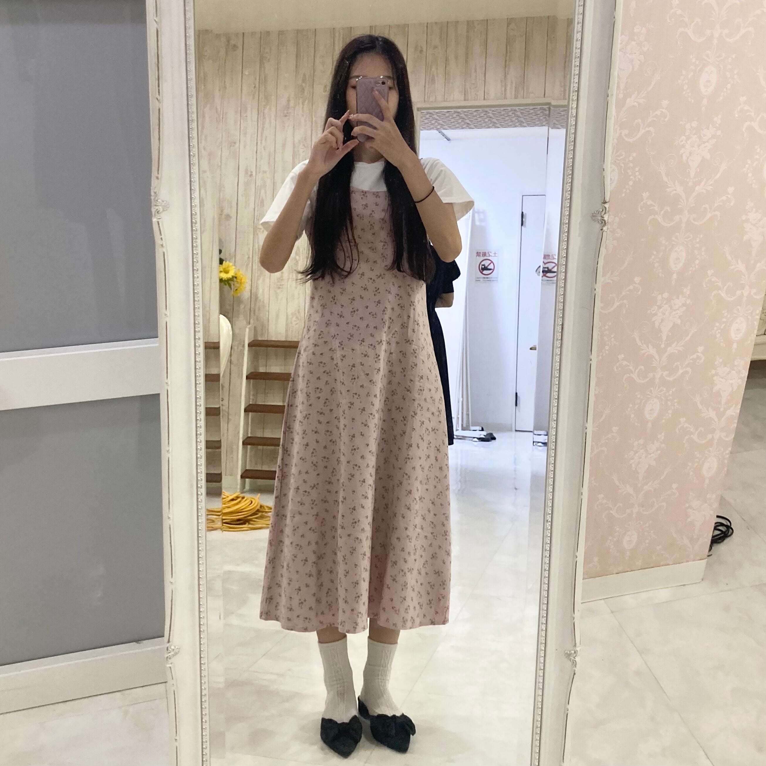 pois ポア スクエアプードルワンピース グレー pois ワンピース