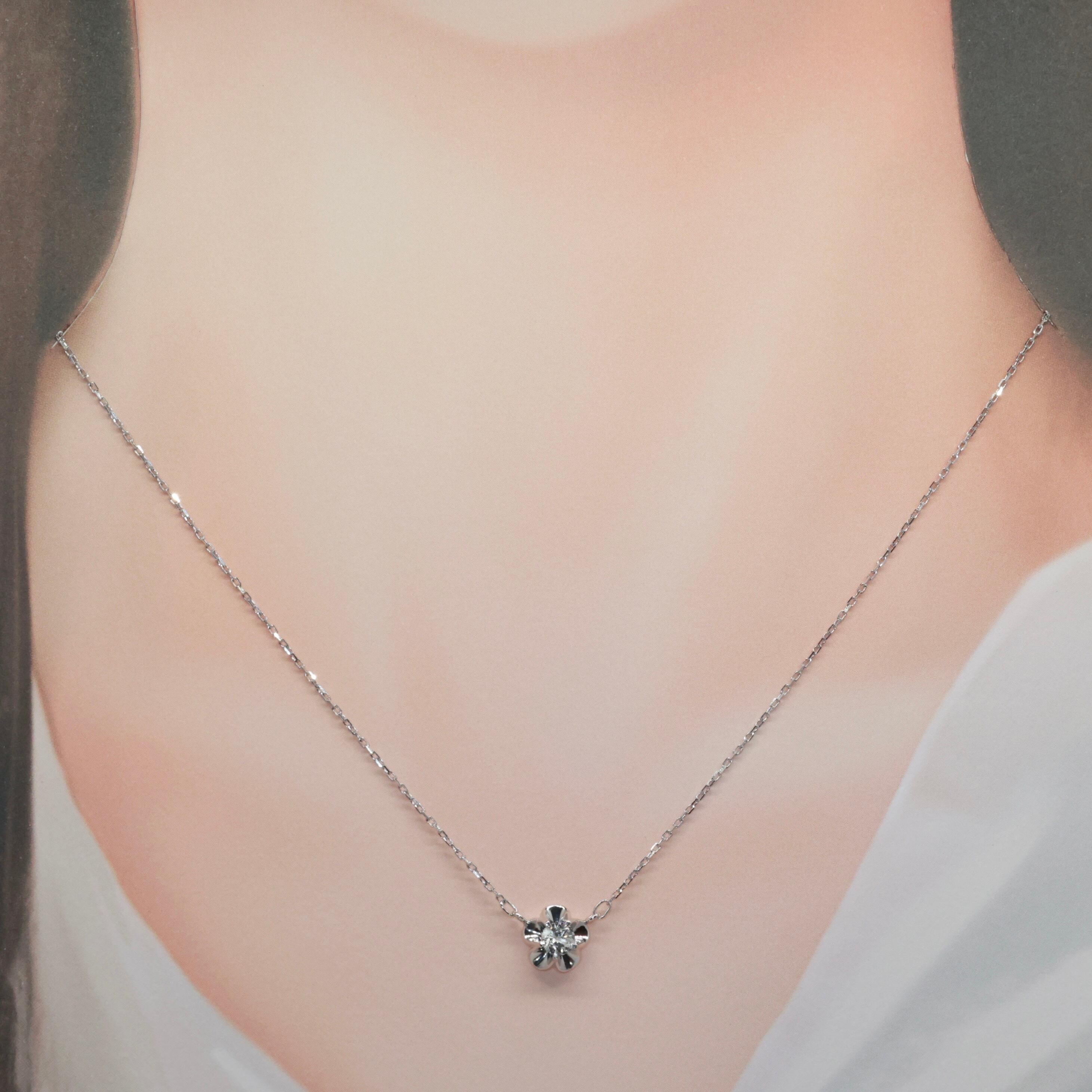 Pt ジュエリーマキ ダイヤモンド 0.20ct 梅爪 梅 ネックレス 梅留 