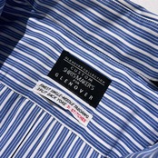 GLENOVER グレンオーバー ストライプ BD 長袖 ドレスシャツ サイズ L /ホワイト×ブルー/メンズ